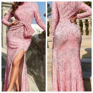 PINK SequinedSPECIAL EVENT MAXI DRESS